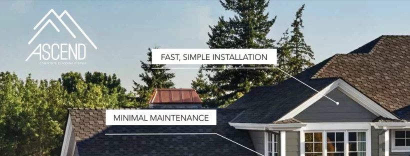 Alside Ascend siding review banner highlighting minimal maintenance and fast simple installation