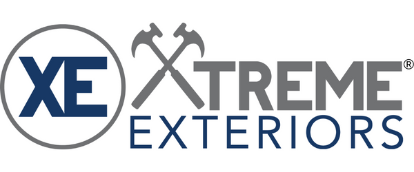 Xtreme Exteriors horizontal logo in navy and grey