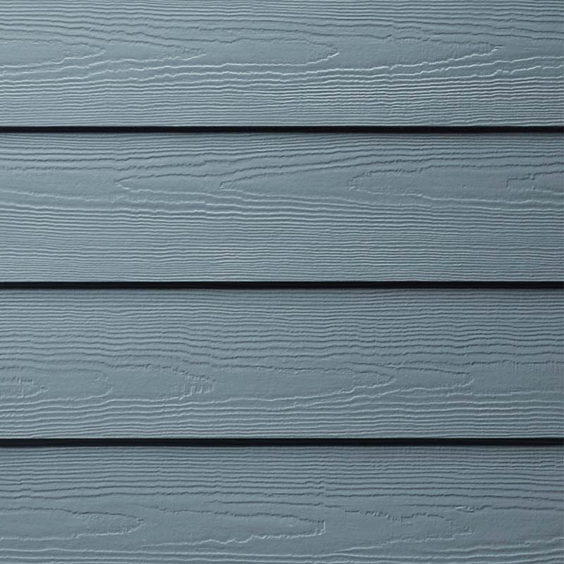 Exterior painting blue on fiber cement siding