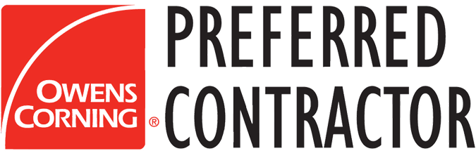 Large horizontal owens corning preferred contractor logo