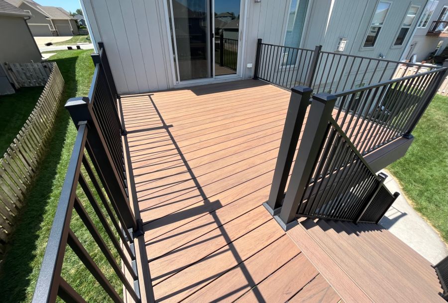 a deck resurfaced with composite materials from TimberTech