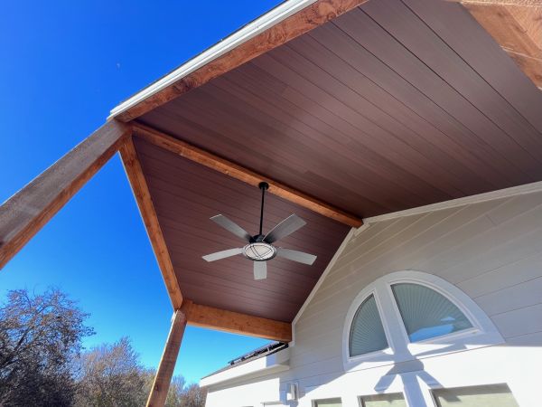 underside of a custom deck installed by Xtreme Exteriors