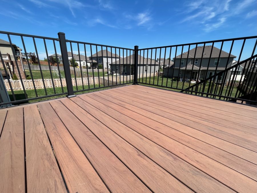 a completed Kansas City deck resurface project by the contractors at Xtreme Exteriors