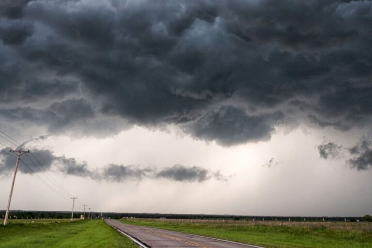 dark storm clouds potentially bringing hail damage to the area