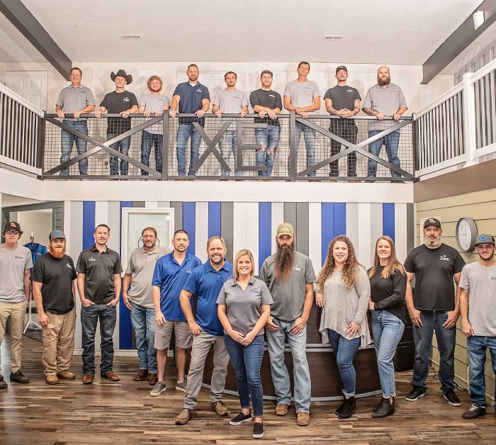 Xtreme Exteriors group photo at their Nixa Headquarters location
