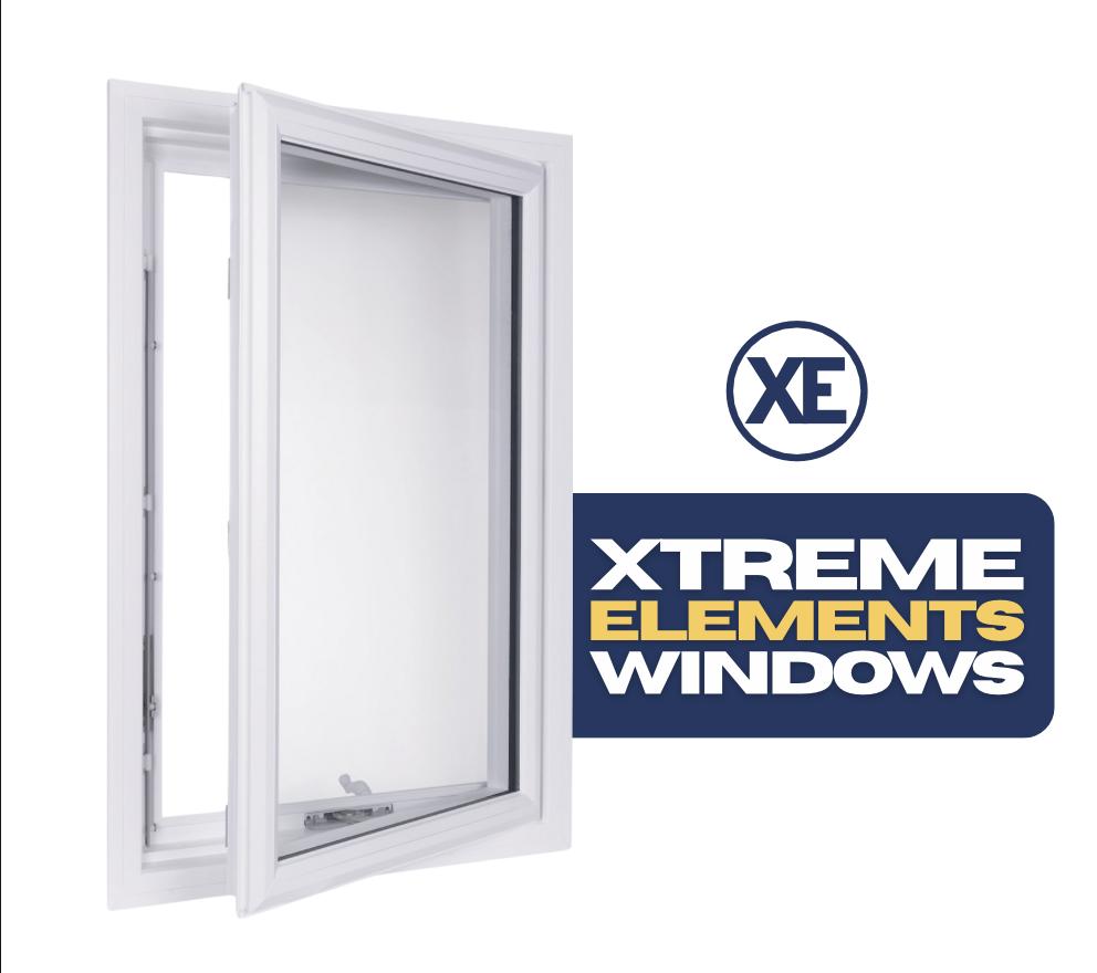 Open white casement window model from the Xtreme Elements Windows line by Xtreme Exteriors