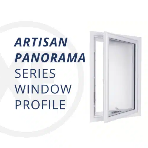 White frame Artisan Panorama Series window profile offering diverse custom window options by Xtreme Exteriors