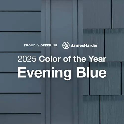 James Hardie 2025 Color of the Year — Evening Blue siding styles showcased by Xtreme Exteriors in Nixa MO